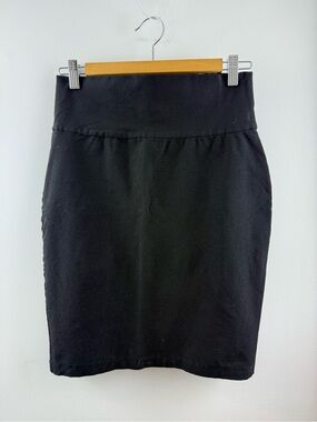 Eileen Fisher Black Knit Pencil Skirt Straight Stretch Comfort Waistband XS